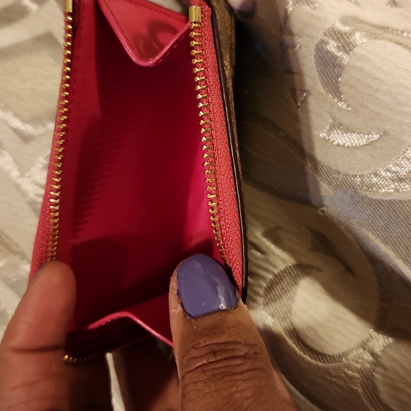 Like new pink coach backpack along with wristlet and small wallet - Picture 9 of 12